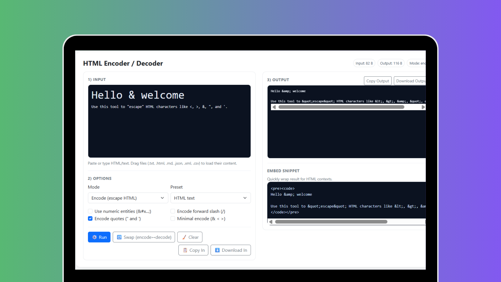HTML Encoder/Decoder