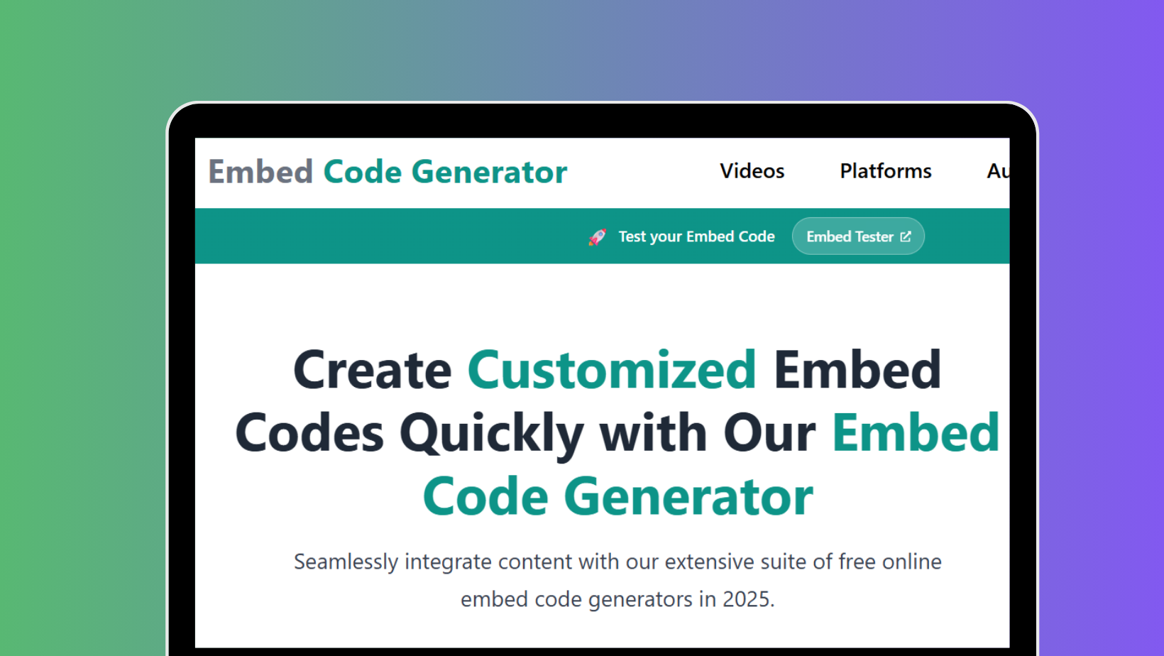 Embed Code Generator